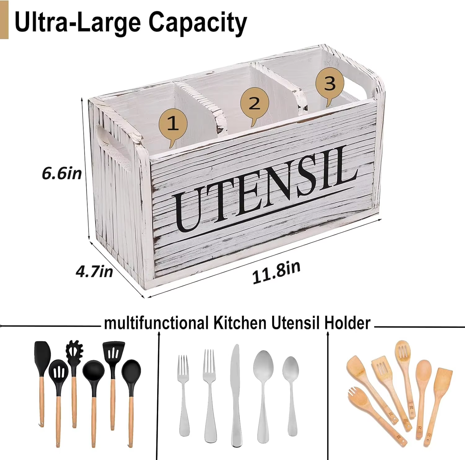 thumbnail image 2 of Nacimax Paper Plate Organizer 5-Tier Paper Plate Holder & Utensil Organizer For Kitchen - Wooden Plate Holder For Party 2 of 12